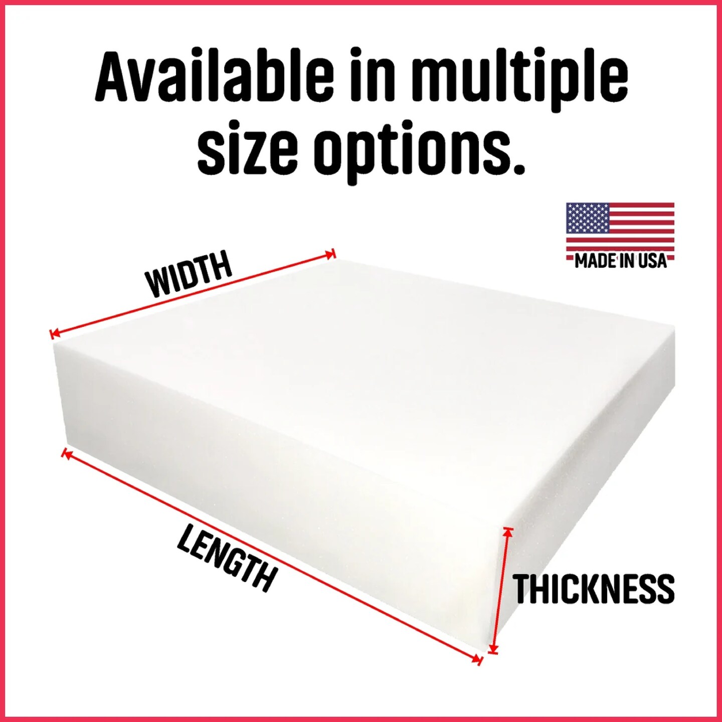 3 thick - High Density Upholstery Foam - Custom Sizes and Shapes