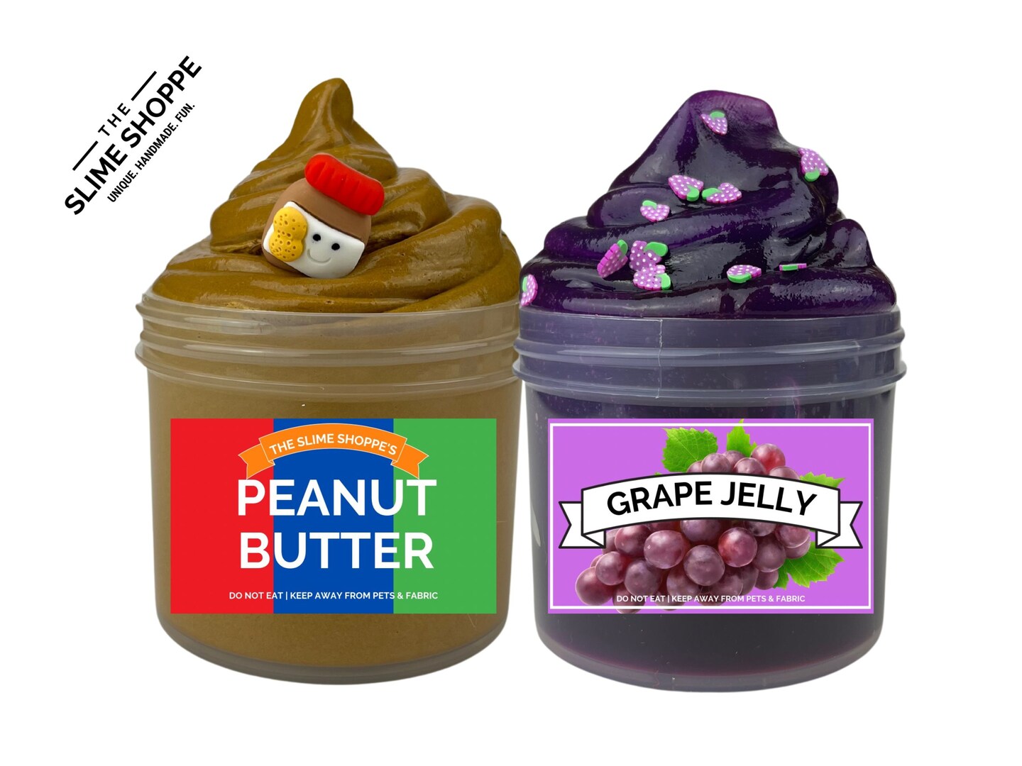 3 Pack Food Slime Ketchup, Peanut Butter, and Grape Jelly Edition