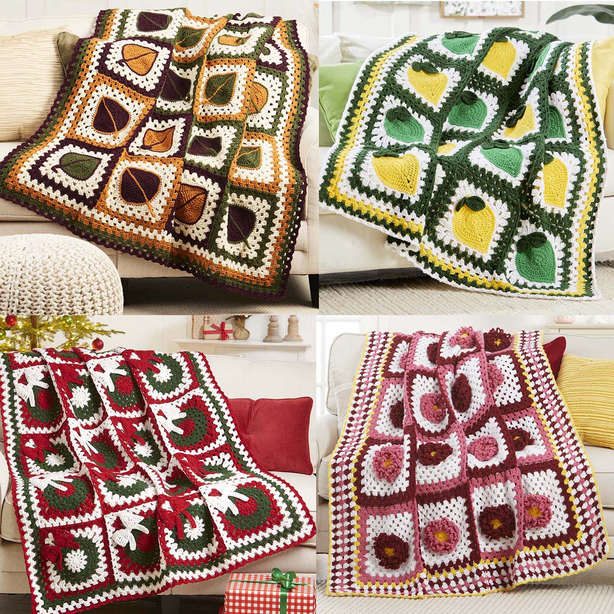 Herrschners  Four Seasons Afghan Set Crochet Kit