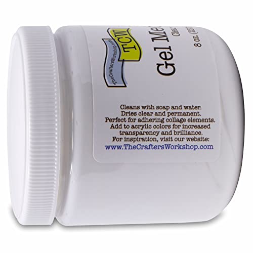 Gel Medium, Additive for Paint, Adhesive for Canvas, Paper, or Wood, Transparent Finish for Acrylics, Matte Gel Medium, 8-oz, Matte