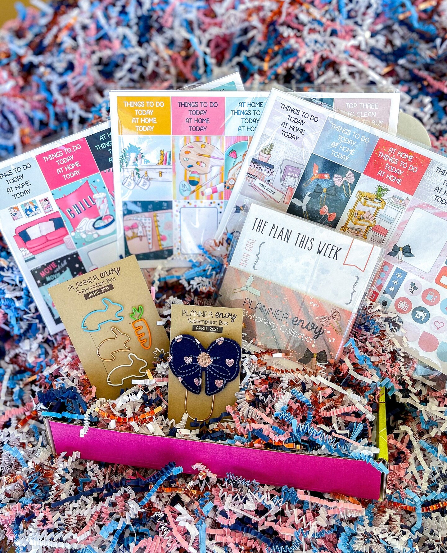 Spring Planner Girl, Easter and Netflix & Chill Themed Box of Planner Stickers & Accessories (#SUB2021004)