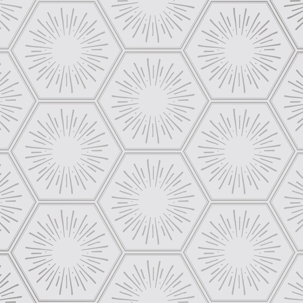 Tempaper Hello Sunshine Peel and Stick Wallpaper White/Metallic Platinum