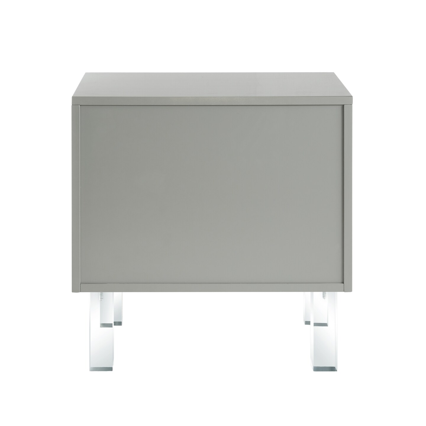 Isobel Modern Greek Key Lacquered Lucite Leg Side/Accent Table /Nightstand