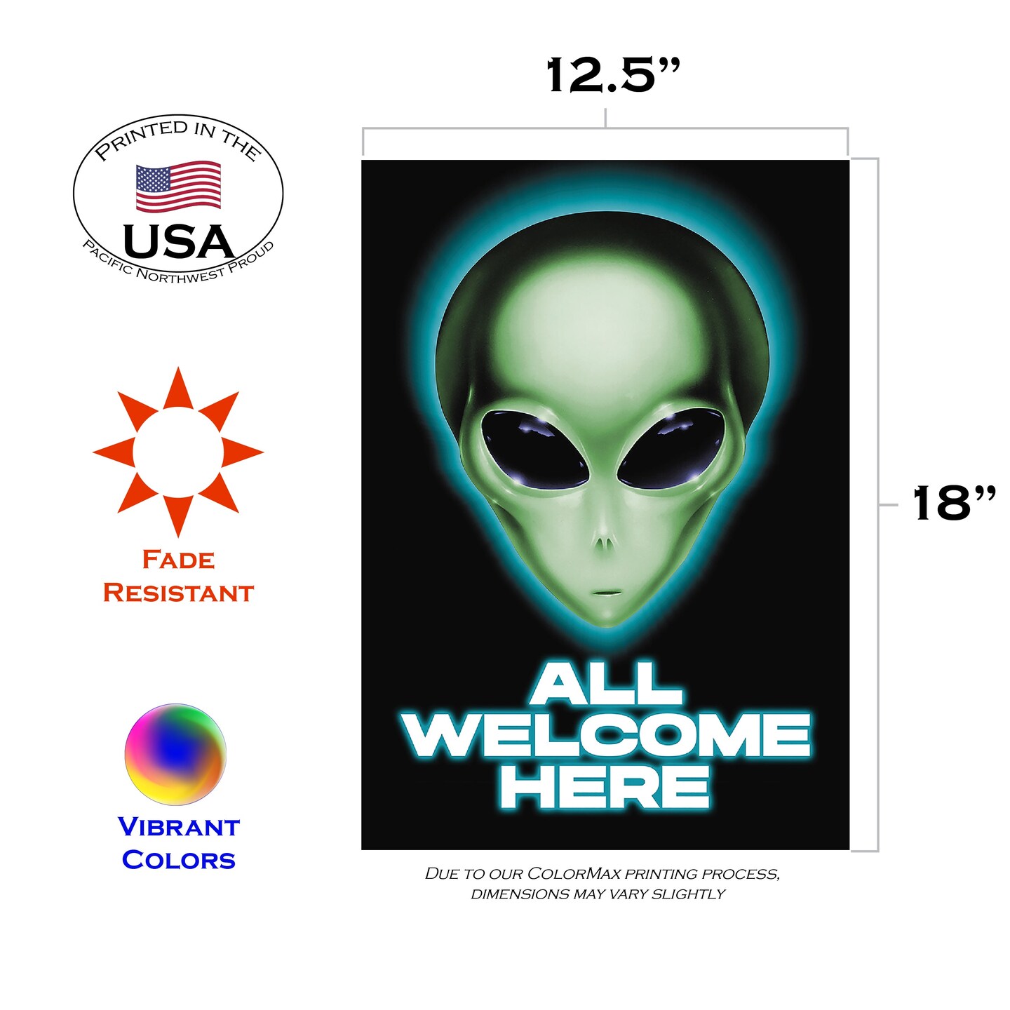 Aliens Welcome Here Decorative Ufo Flag