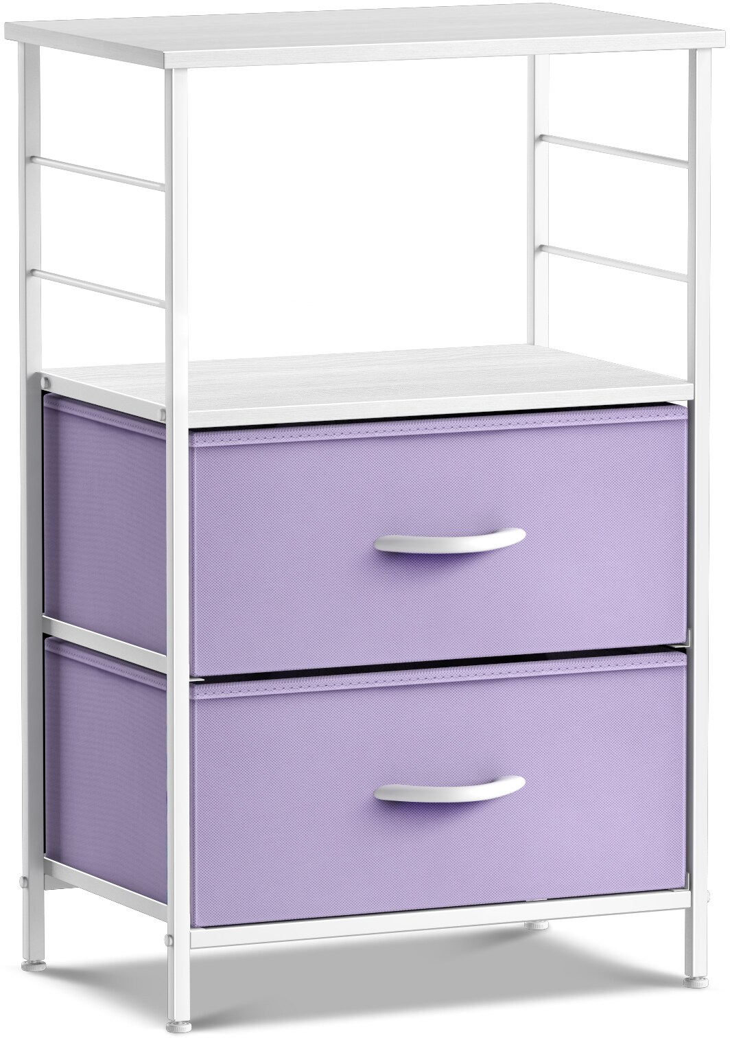 Sorbus Nightstand 2-Drawer Shelf Storage - Bedside Furniture &#x26; End Table Chest Dresser with Steel Frame, Wood Top &#x26; Easy Pull Fabric Bins for Home, Bedroom, Closets, Bathroom, Office &#x26; College Dorm