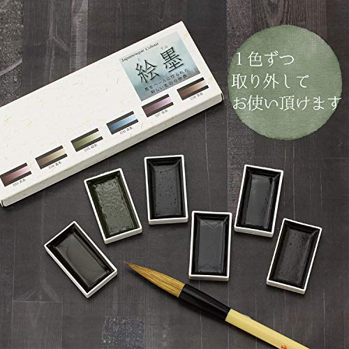 E-Sumi Watercolor Paint 6 Colors Set from Japan (Standard)