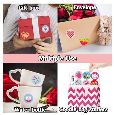 (720 PCS) Valentine&#x27;s Day Stickers, Heart Love Stickers, Gifts for Kids Classroom, Valentines Decorations for Goodie Bags/Crafts Decor
