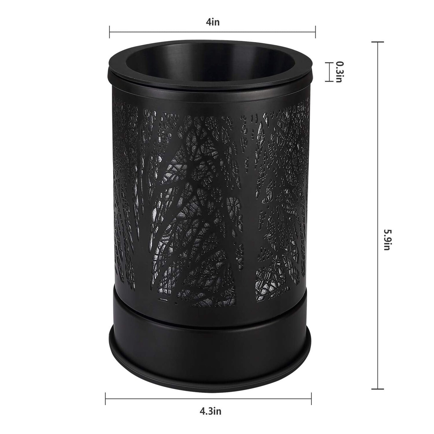 Fragrance Wax Melts Warmer with 7 Colors LED Changing Light Classic Black Forest Design Scent Oil Candle Warmer