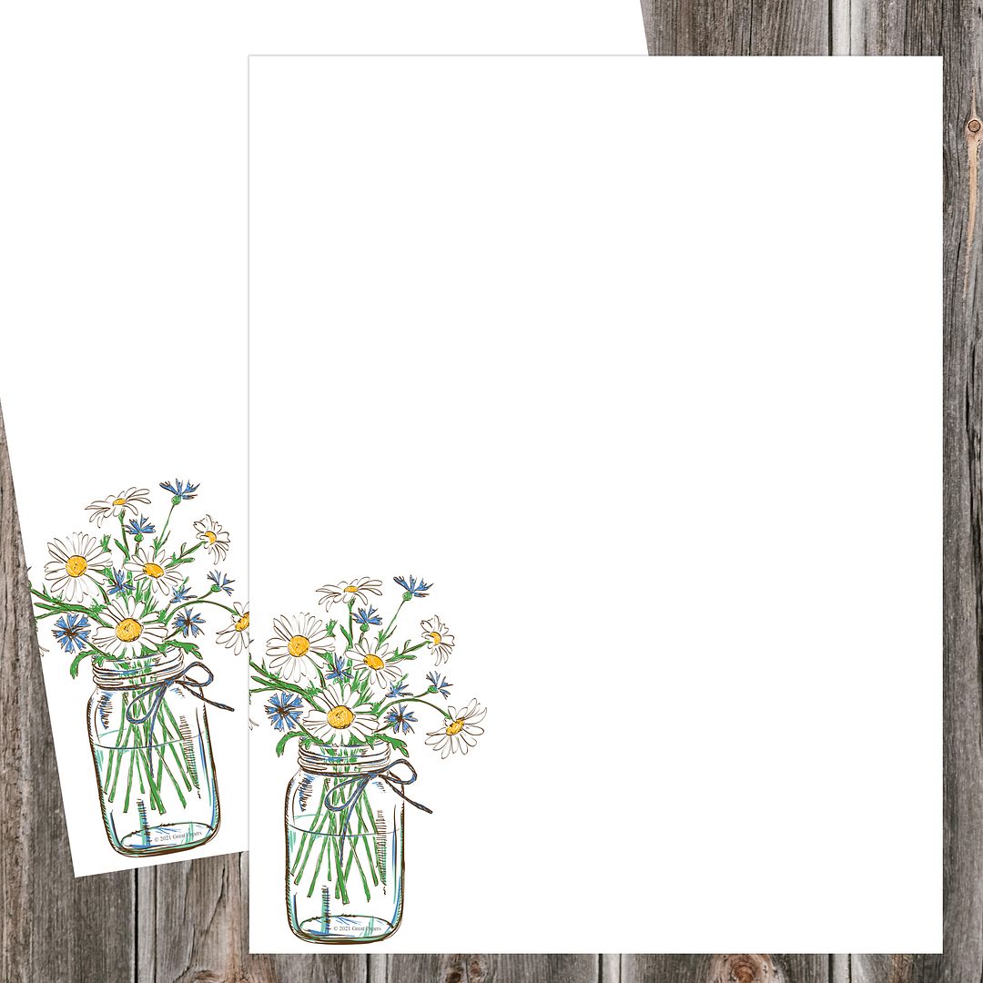 Great Papers! Mason Daisies Stationery Letterhead, Invitations and Announcements, Printer Friendly, 8.5&#x22;x11&#x22;, 80 Pack