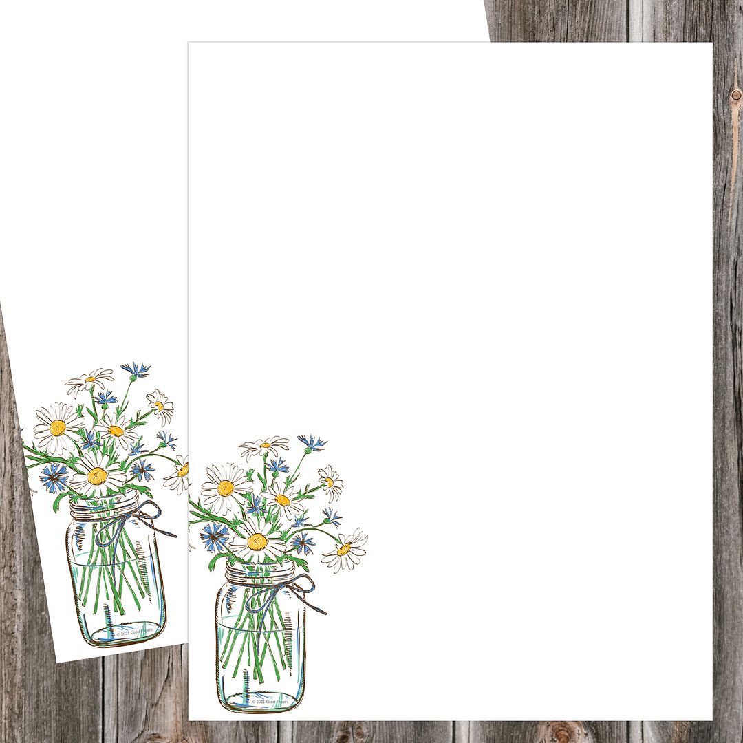 Great Papers! Mason Daisies Stationery Letterhead, Invitations and Announcements, Printer Friendly, 8.5"x11", 80 Pack