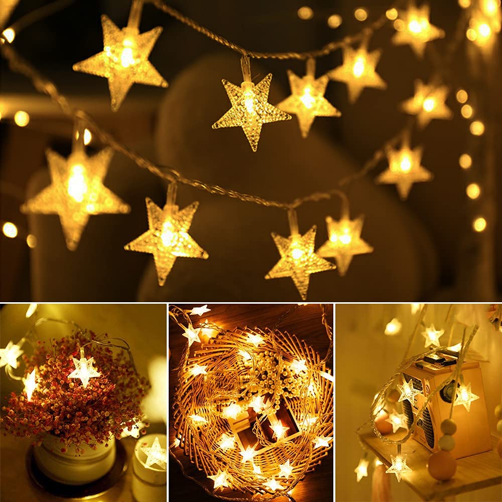 Star String Lights 10Ft 20 LED Fairy Lights Battery Operated Waterproof Indoor Outdoor Twinkle Christmas Lights for Bedroom Party Wedding Xmas Tree Decoration Warm White Michaels