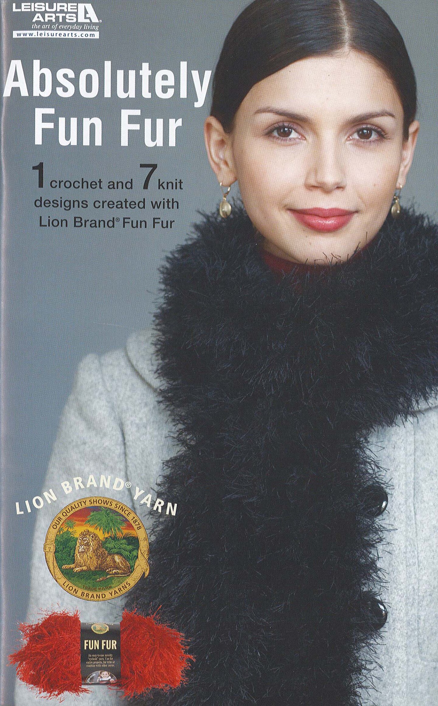 Leisure Arts Lion Brand Absolutely Fun Fur Knit Knitting Book