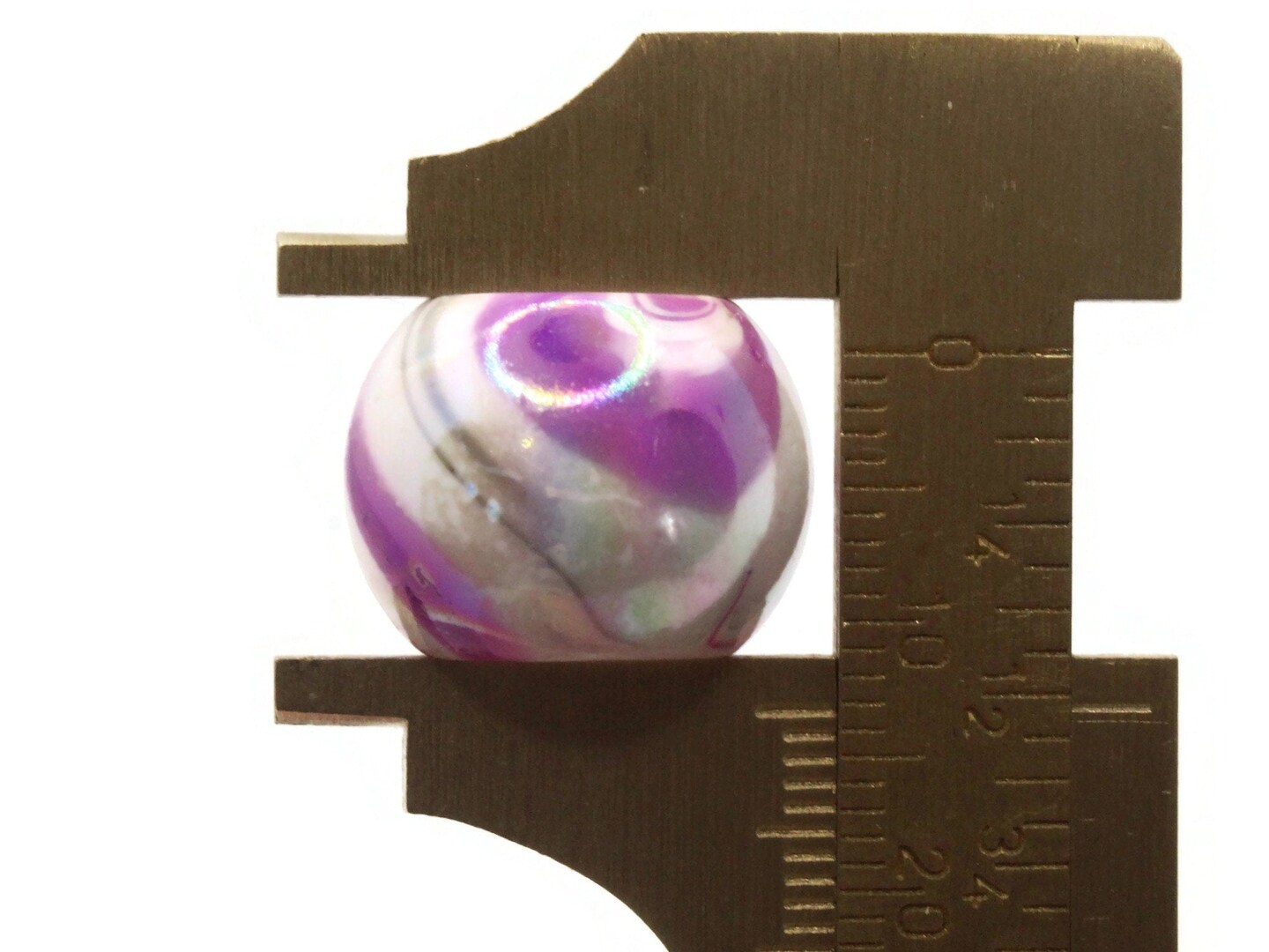 10 17mm Large Hole Macrame Purple Marbleized Round Plastic Beads