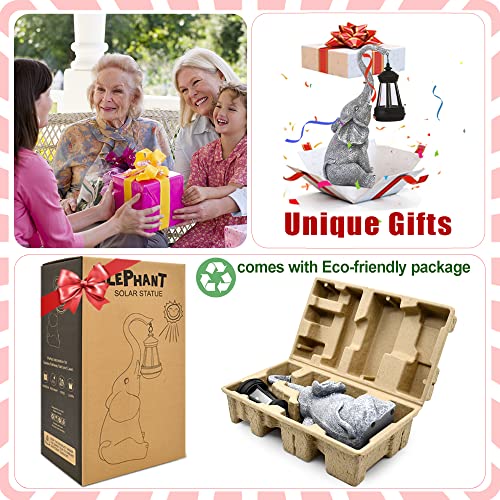 Elephant Statue for Garden Decor with Gift Appeal - Ideal Gifts for Women, Mom or Birthdays, Beautifully Crafted Outdoor &#x26; Home Decor to Wow Your Guests (11&#x22; Elephant)