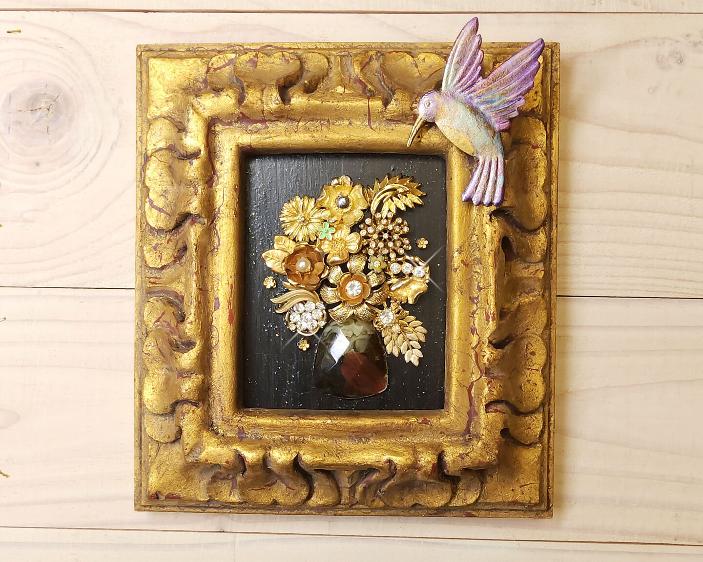 Framed vintage hot sale jewelry art