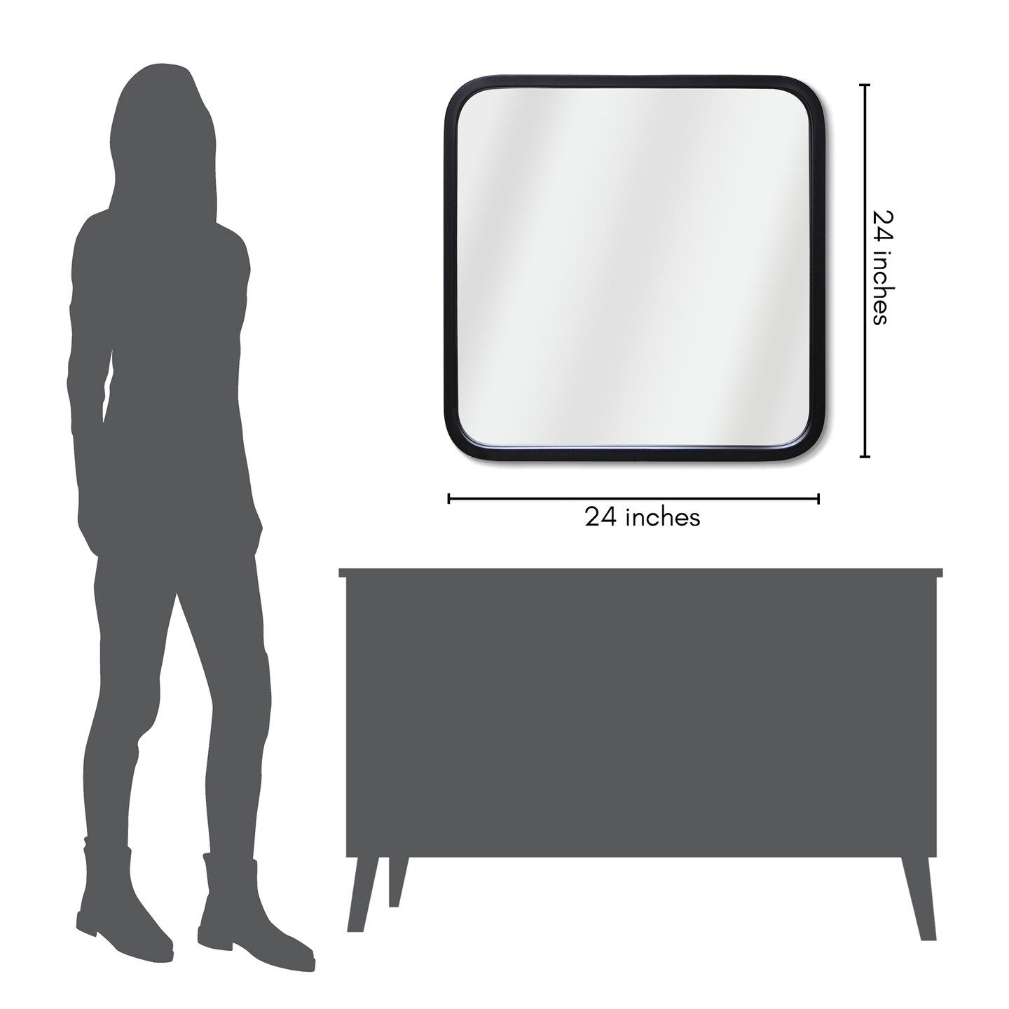 Americanflat Framed Round Mirror - Circle Mirror for Bathroom, Bedroom, Entryway, Living Room - Large Black Circle Mirror for Wall Décor