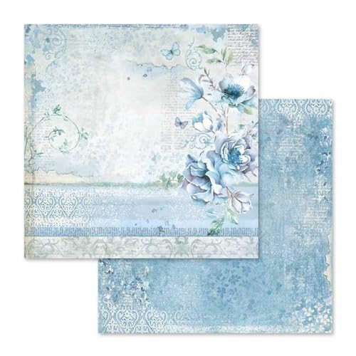 10 sheets - Double Face Blue Land, 30.5 x 30.5 (12&#x22; x 12&#x22;), Multicoloured
