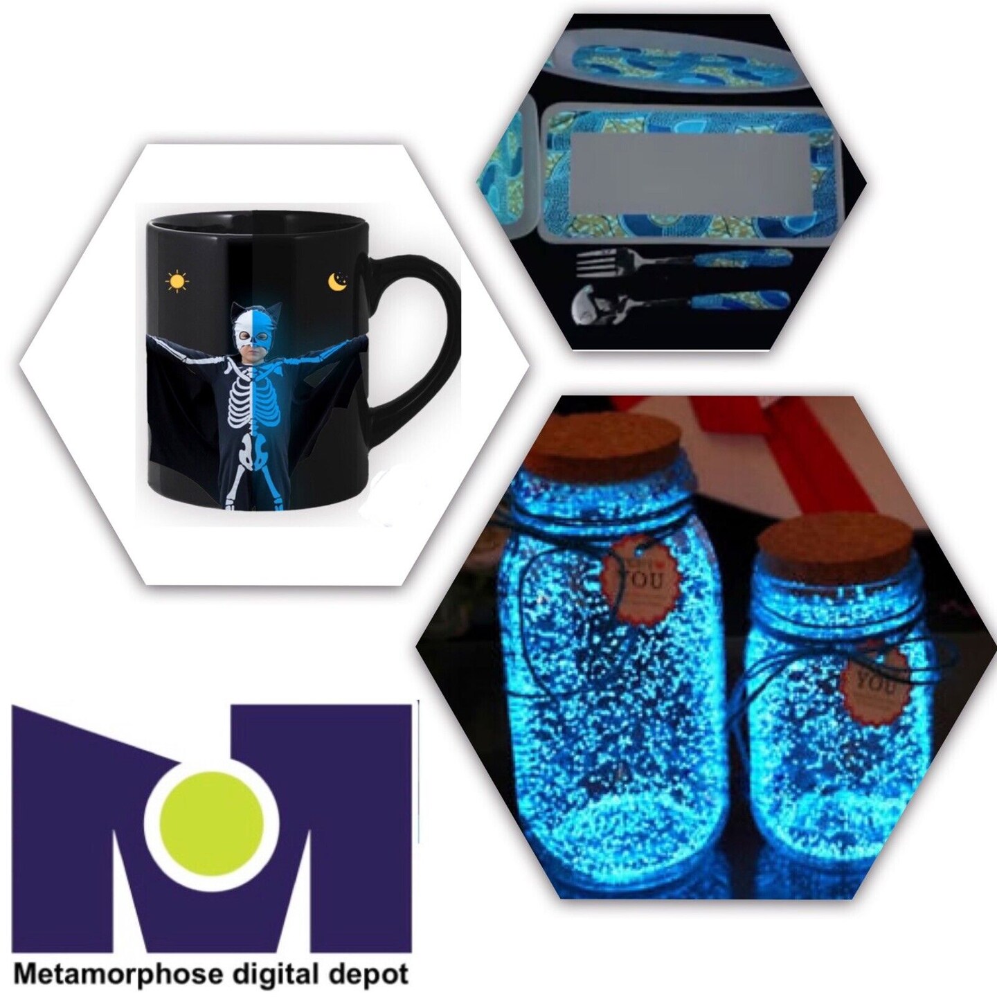 Glow In Dark Inkjet Waterslide Decal Paper (Blue Light)25 sheets 8.5"x11"