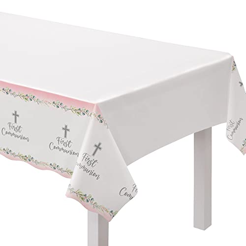 Elegant &#x22;My First Communion&#x22; Pink Table Cover