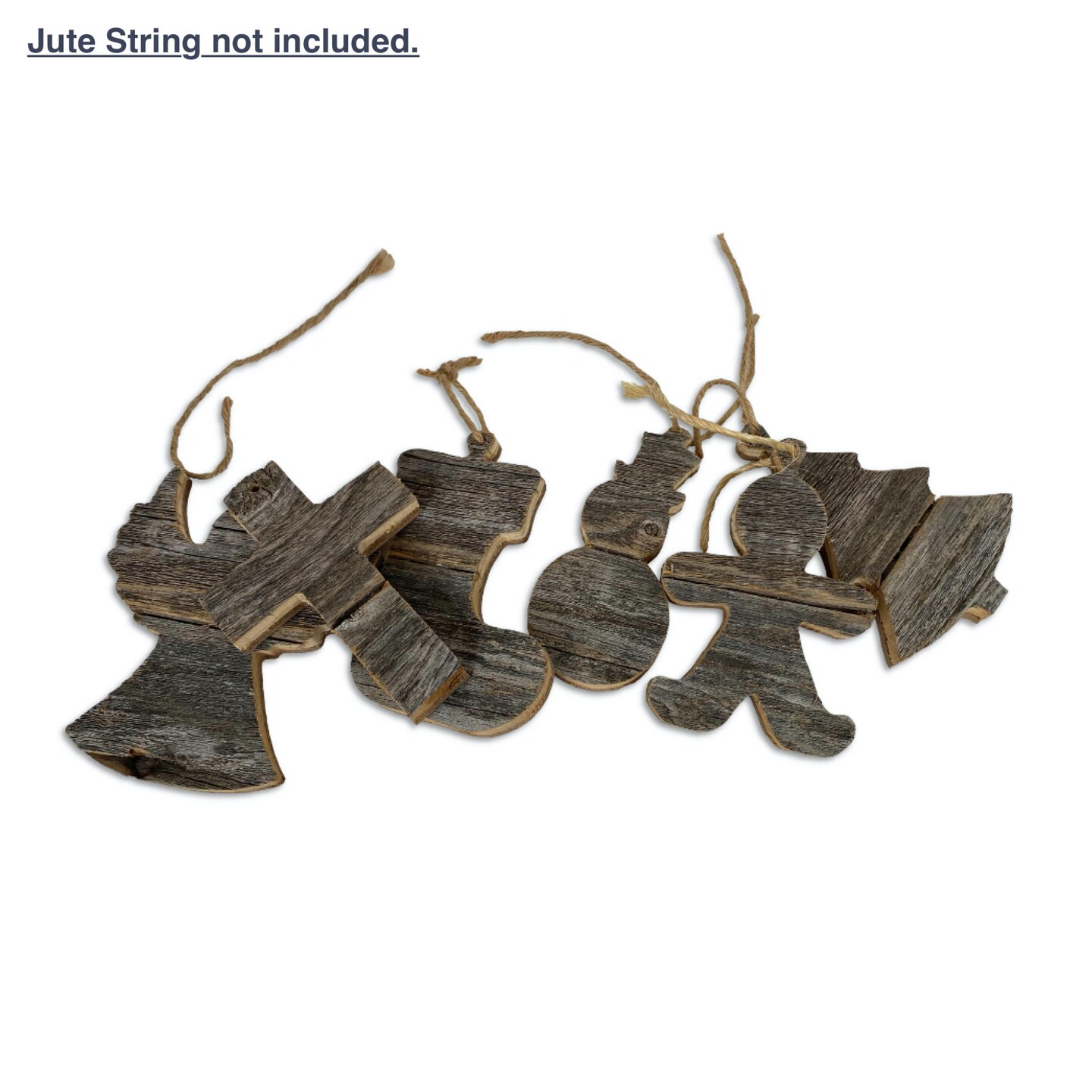 Rustic Farmhouse Reclaimed Wood Traditional Christmas Ornaments (6 pack)