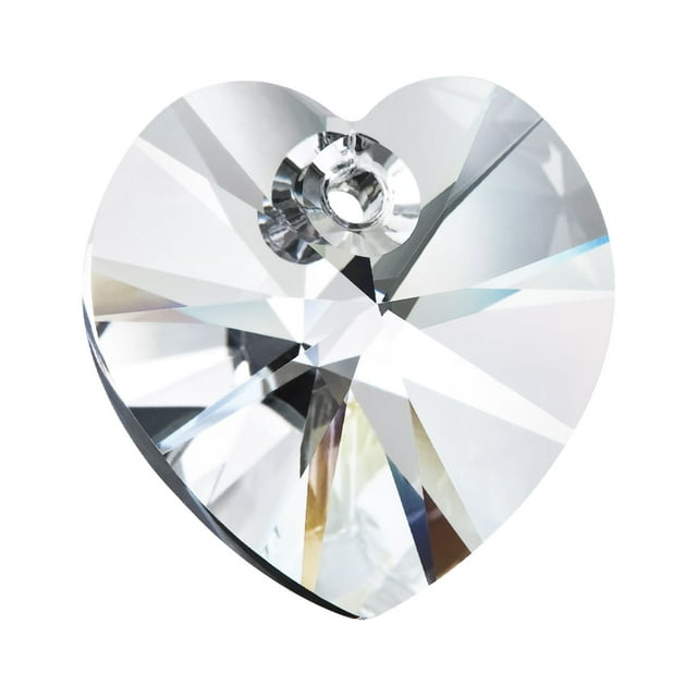Preciosa 72-Piece Crystal Heart Glass Pendants, 14mm