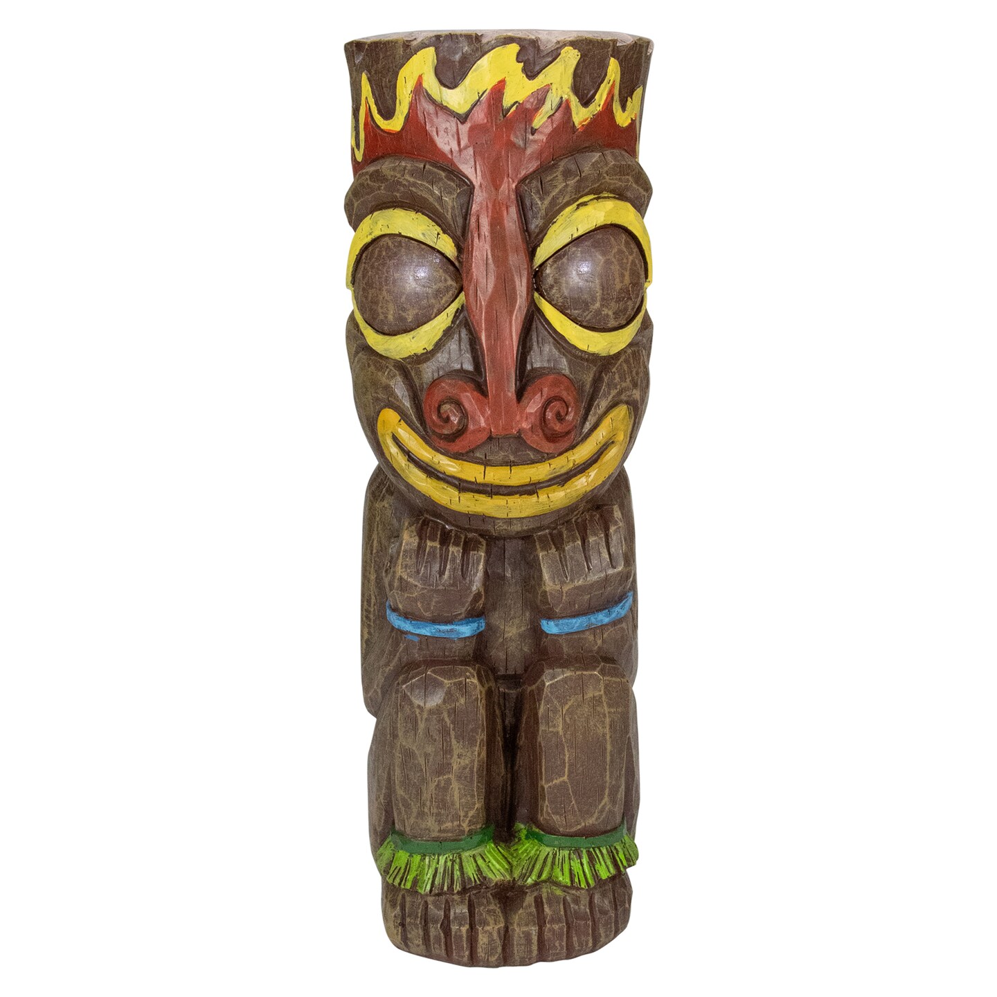Northlight 16" Solar Lighted Polynesian Outdoor Garden Fire Tiki Statue