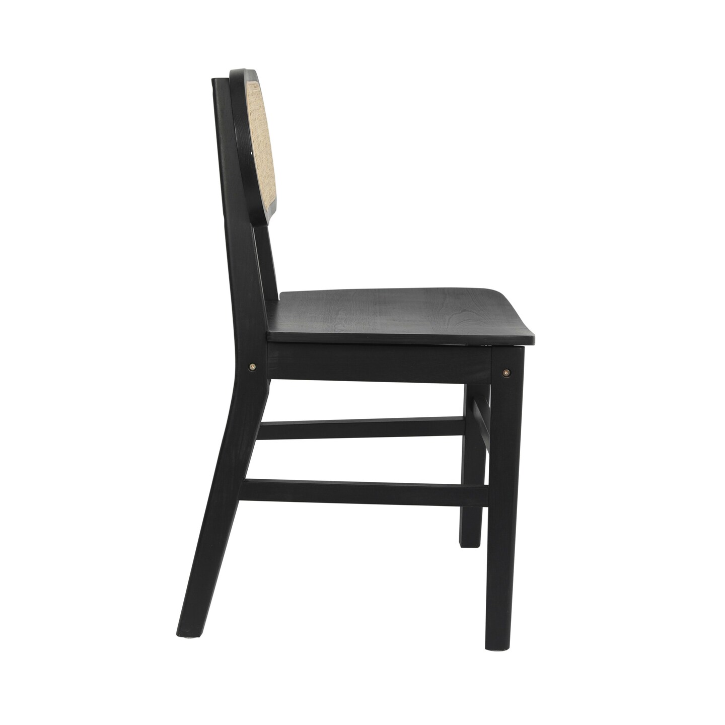 Merrick Lane Analise Set of 2 Cane Rattan Dining Chairs with Solid Wood Frames