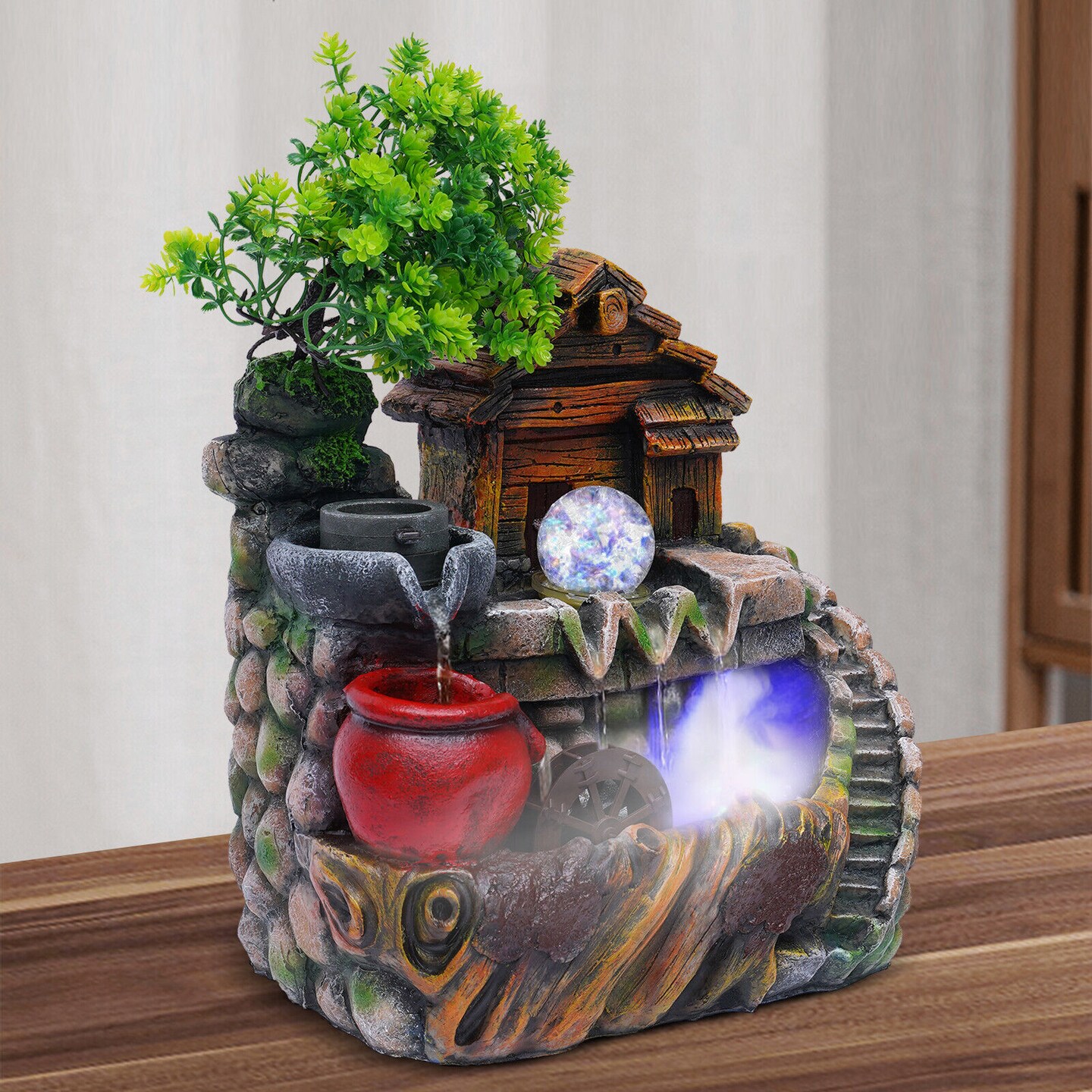 Creative Water Fountain Indoor with LED Light