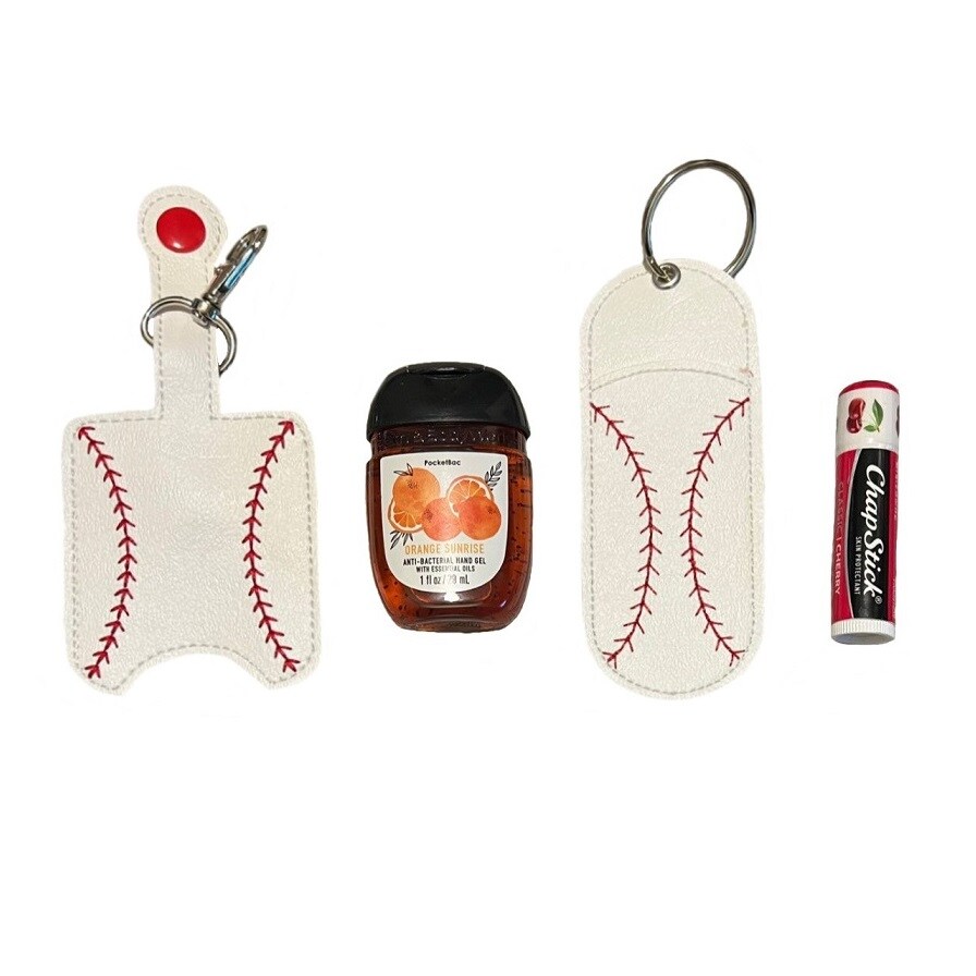 Suobstales 3 Pack Travel Bottle Keychain Holder Set - Hand Sanitizer & Chapstick Holder With Wrist Lanyard, Cute Pattern Designs