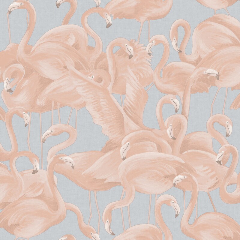 Tempaper Flamingo Peel and Stick Wallpaper Pastel Blue/Pink