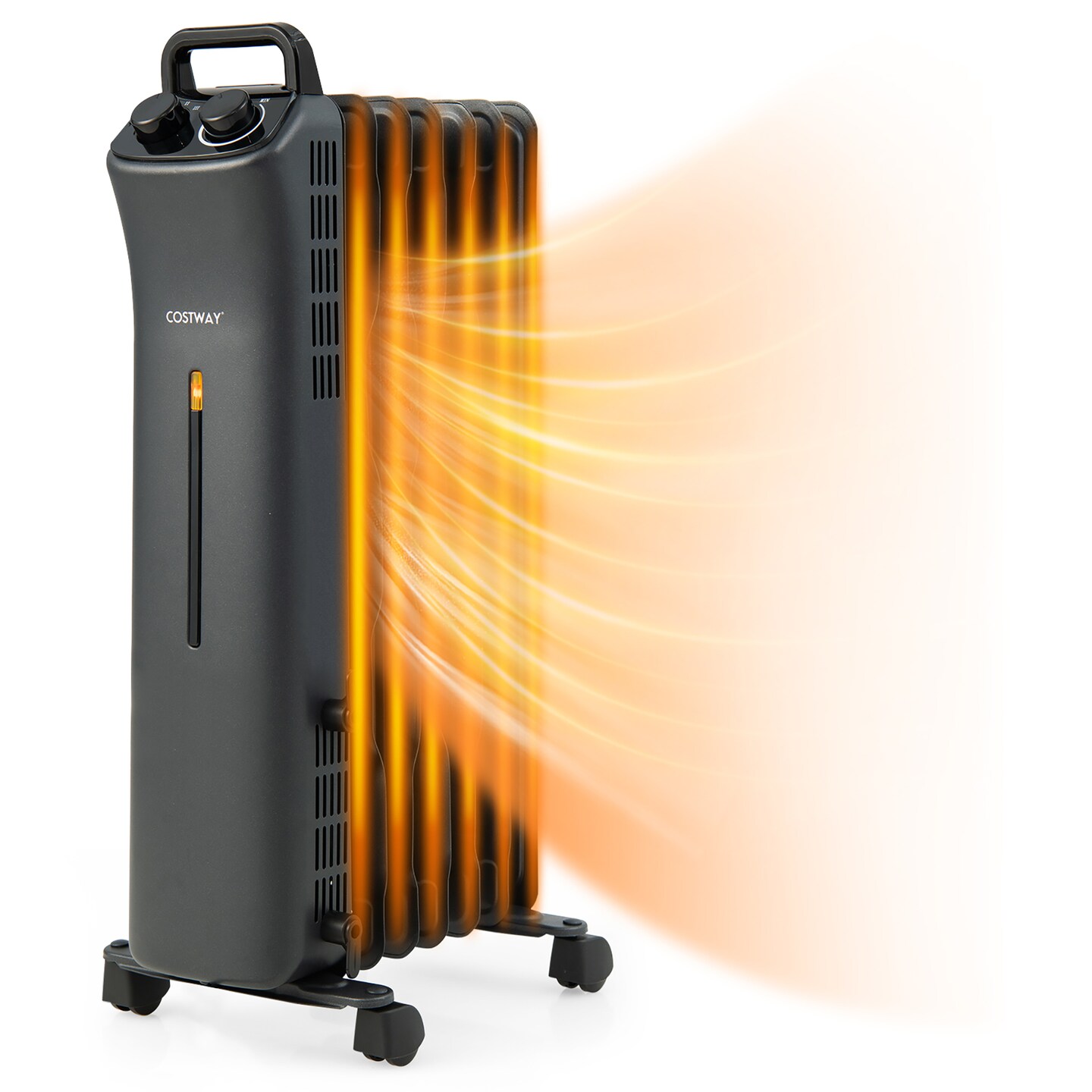 Costway 1500W Oil Filled Space Heater Electric Heater w/Adjustable Thermostat
