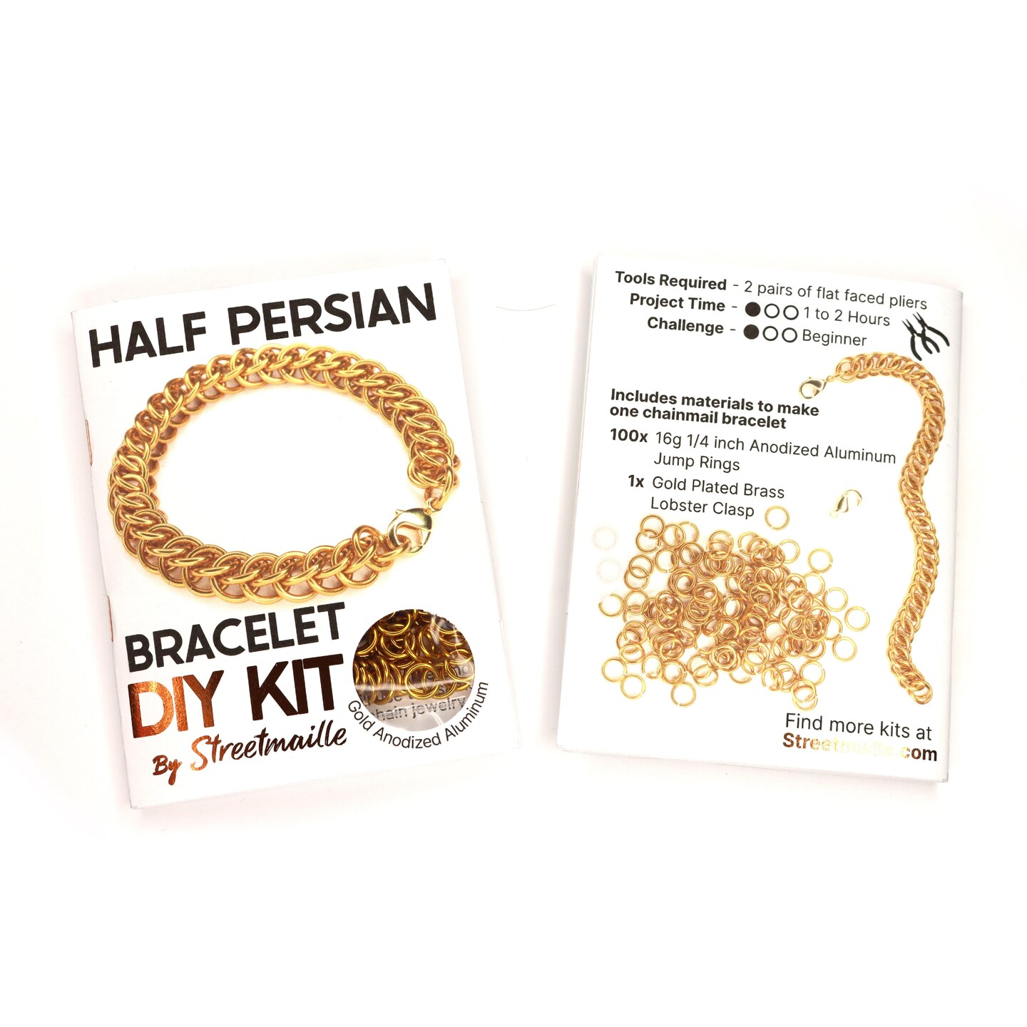 Half Persian 5 in 1 Bracelet Kit, Chainmaille Kit, Stainless Steel, Chainmail  Kit, Jump Rings, Chainmail Bracelet Kit, Chainmaille Tutorial 