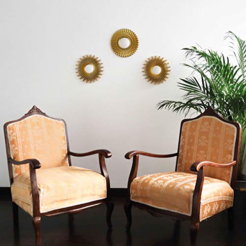 3 Pack Gold Decorative Wall Mirrors  Decorative Mirrors Ideal for Home, Bedroom and Living Room Decoration | Round Wall Mirrors Original Gifts for Women | Wall Decoration