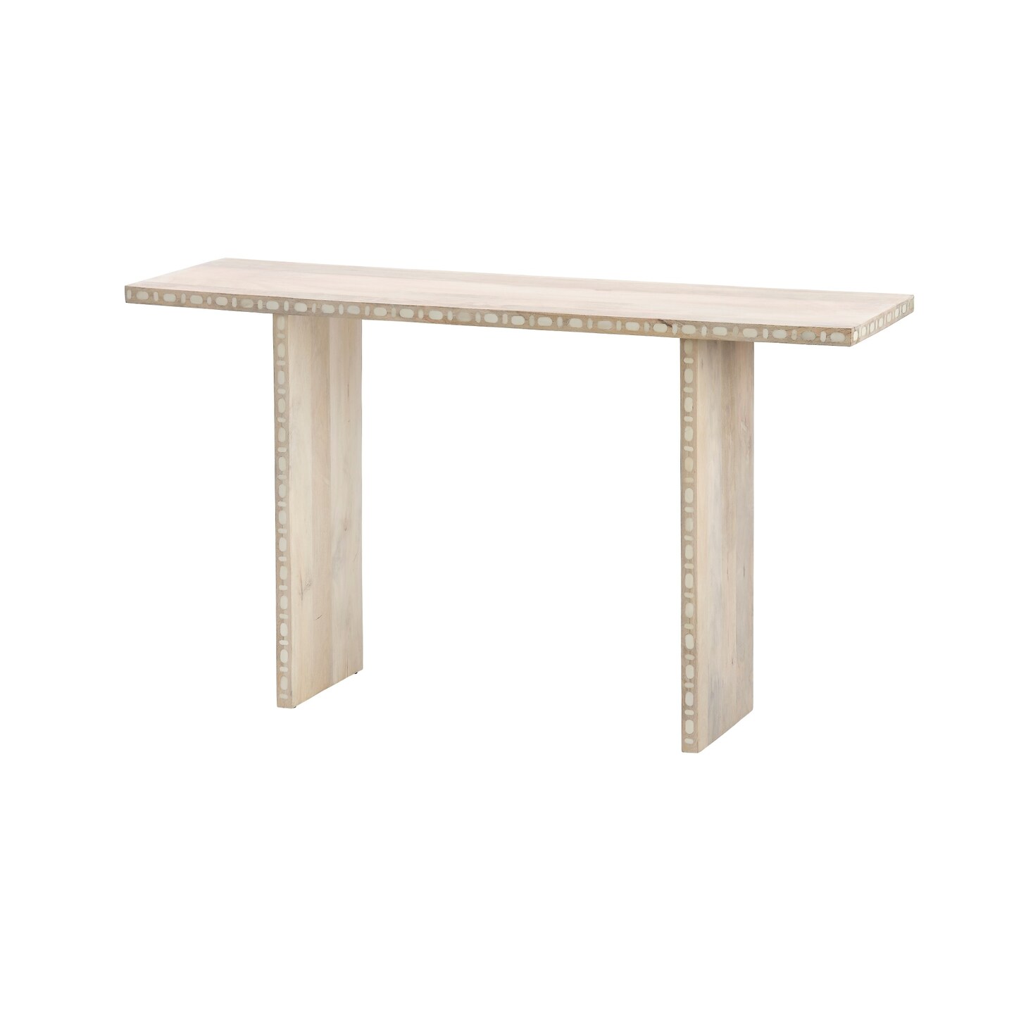 Jamie Young Company Water Buffalo Bone Inlay Rectangular Console Table - 53&#x22; - White