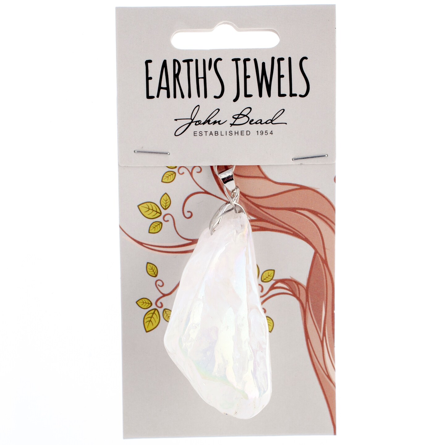 Earth&#x27;s Jewel 40mm White Semi-Precious Mineral Rock Pendant