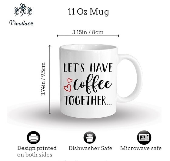Gifts For The Newlyweds, Gift For Engaged Couple, Valentine Gift For Couple - Lets Have Coffee Together Forever Mug Set, Valentine Mug Set, Husband And Wife Coffee Mug Set, Anniversary Gift For Couple