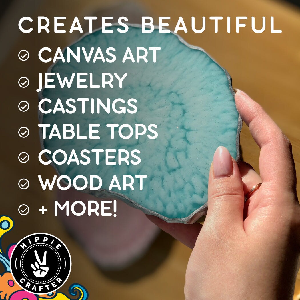 Crystal Clear Epoxy Resin 1 Gallon Kit 2 Part Epoxy Resin for Tumblers, Wood, Table Top, Countertop, Bar & Craft Art, Resin Molds Clear Casting Resin and Hardener Bulk Two Part Resin Epoxy Gallon