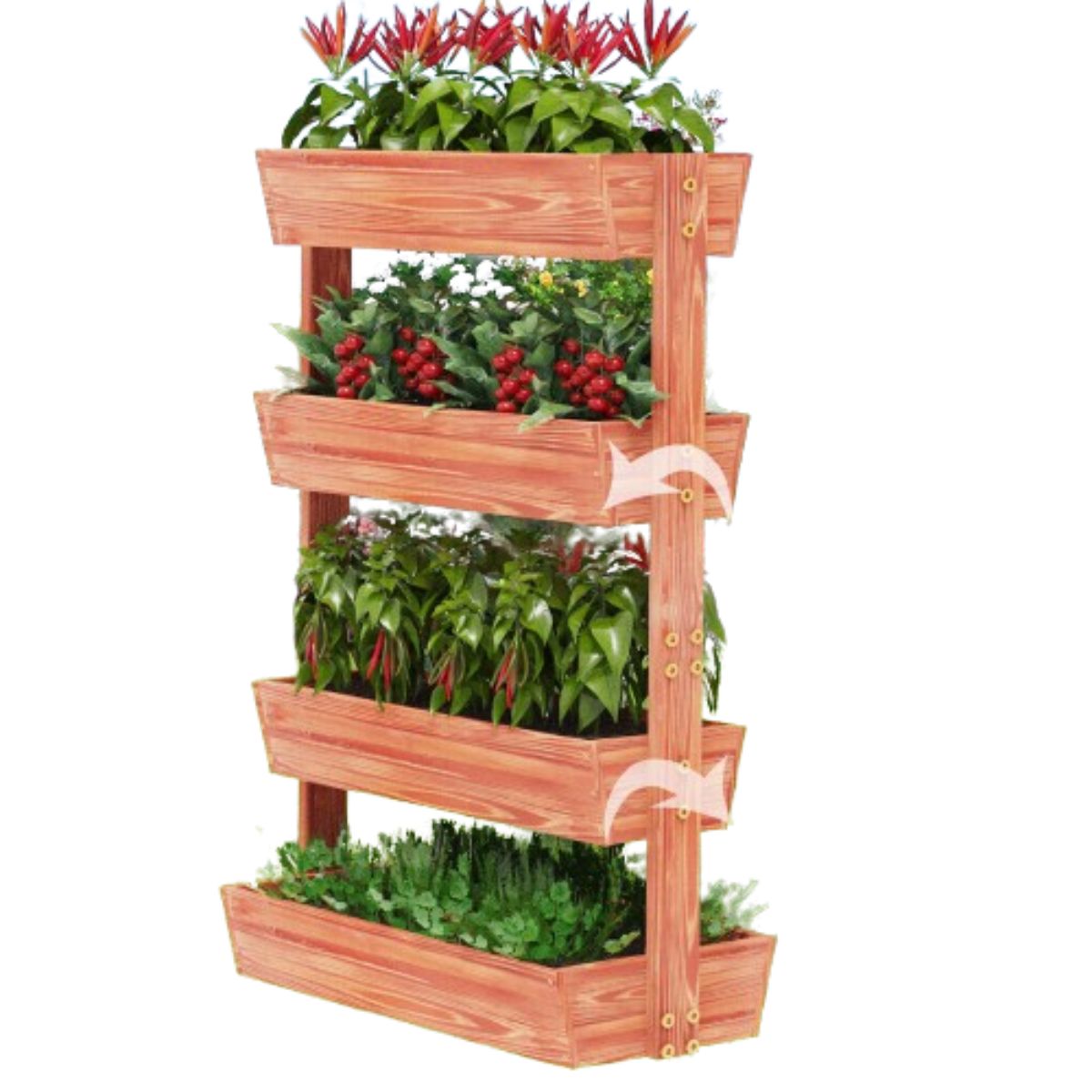 4 Layer Elevated Wood Planters with Drainage System Michaels
