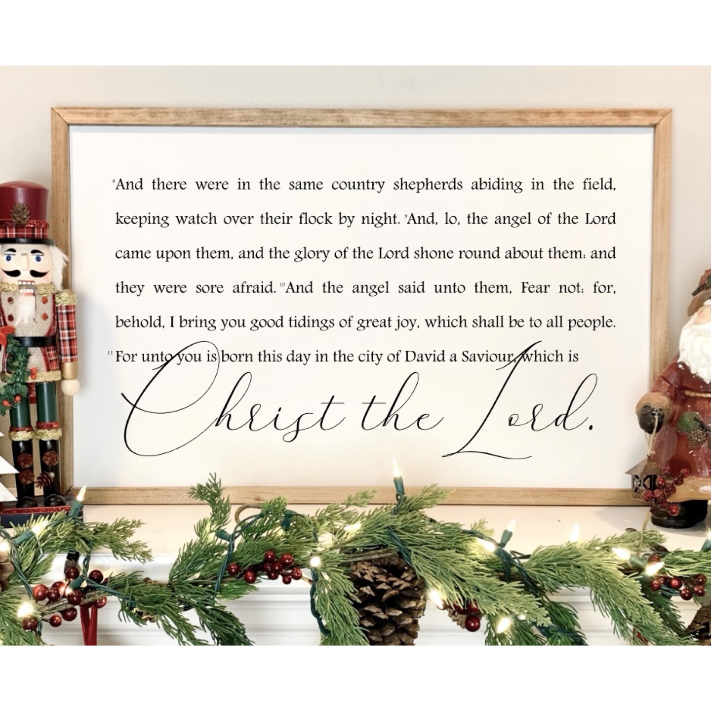 Bible Story Christmas Sign | Large Christmas Sign | Luke 2 | Rustic ...