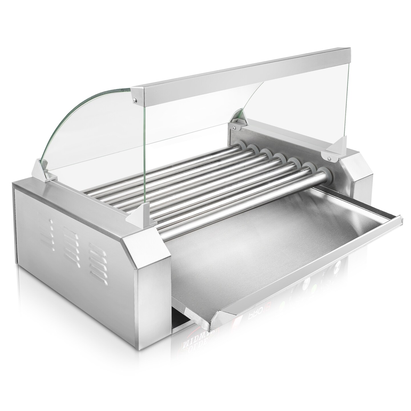 Olde Midway Electric Hot Dog Rollers with Cover, Commercial Grade Grill Cooker Machines
