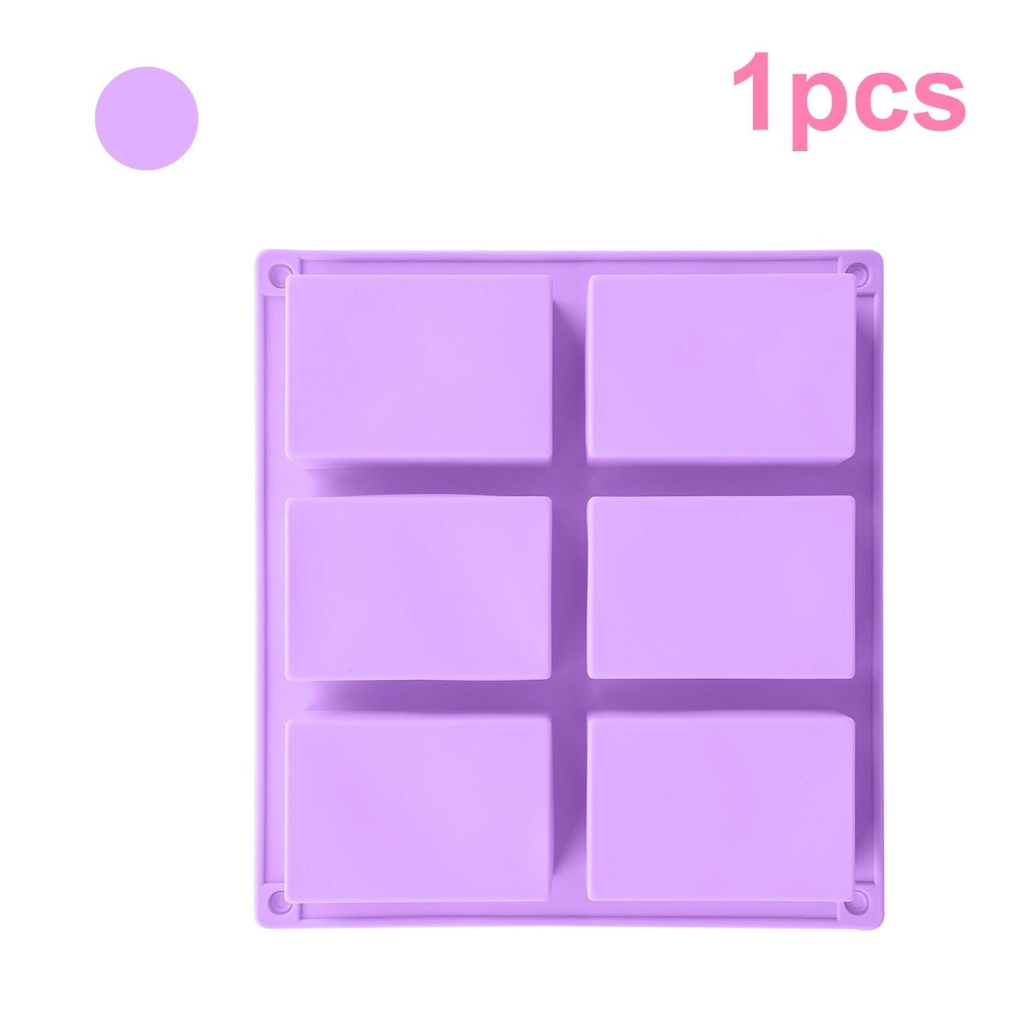 6-Grid Rectangle Silicone Soap and Cake Making Molds