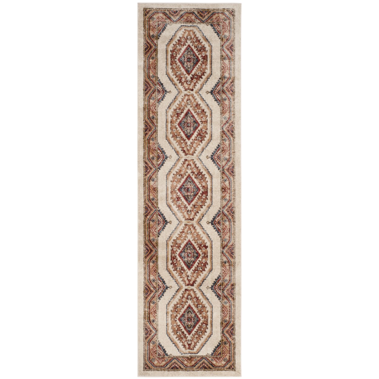 Safavieh Bijar Collection Bij647A Ivory / Rust Rug Transitional Modern Carpet