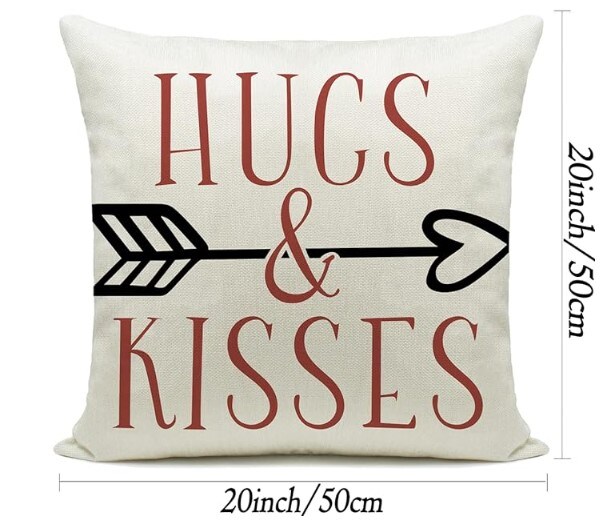 Set of 4 Valentine's Day Pillow Covers 20 x 20 Inches - Red Heart Truck Decor and Love Arrow Decor Throw Pillow Covers for Sofa Couch Cushion Cover