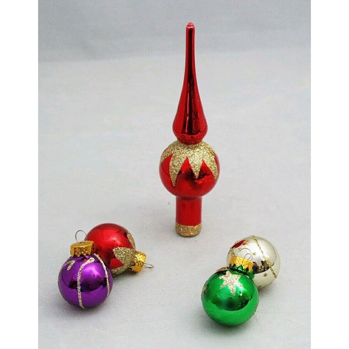 Mini Ball Finial Glass Christmas Ornament Set of 15