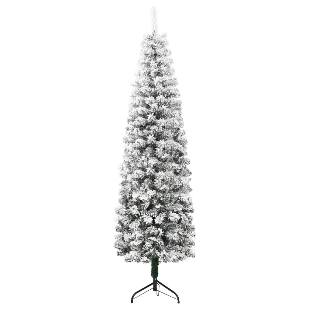 Slim Artificial Half Christmas Tree with Flocked Snow