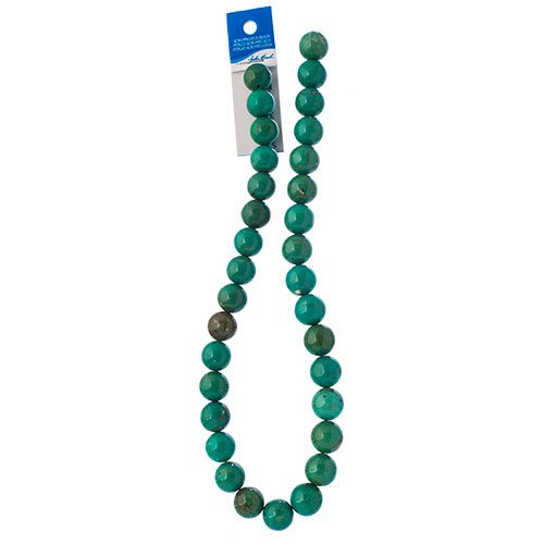Earth&#x27;s Jewel 12mm Turquoise Green Dyed Stabilized Semi-Precious Strung Bead