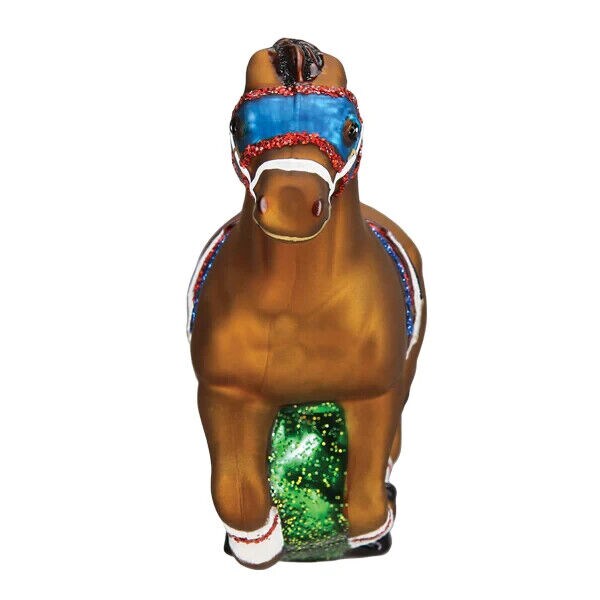 Racehorse Glass Ornament with Box