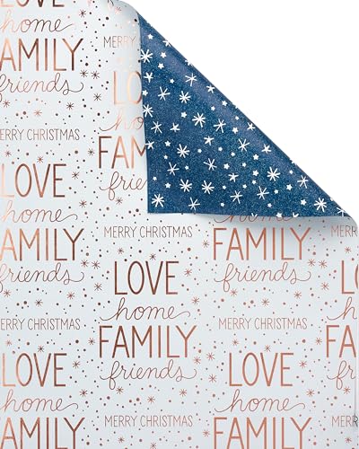 American Greetings 80 sq. ft. Reversible Blue Wrapping Paper Bundle for  Christmas, Snowflake, Reindeer, Holiday Test (4 Rolls 30 in. x 8 ft.)