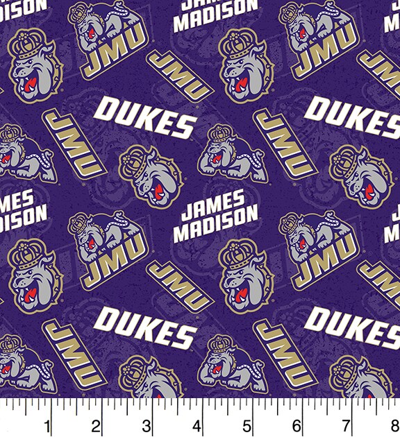 Sykel Enterprises-James Madison University Cotton Fabric-JMU Dukes Tone On Tone Cotton Quilting Fabric
