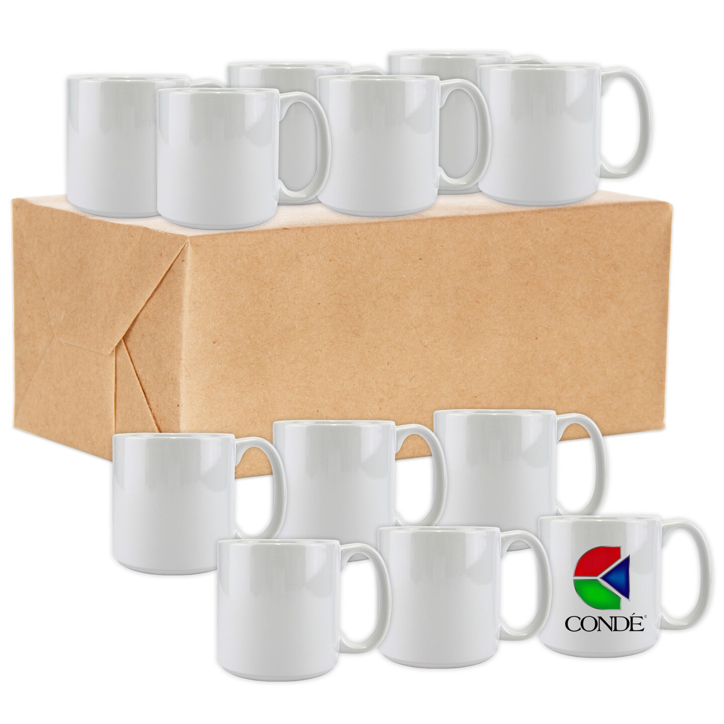 Conde Bulk Mugs Sublimation Blank Ceramic Mug White, Sublimation Mugs 20oz  Extra Large (Case of 24)
